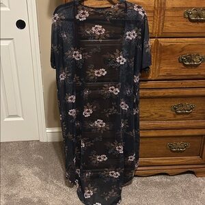 Floral Black Kimono Cardigan